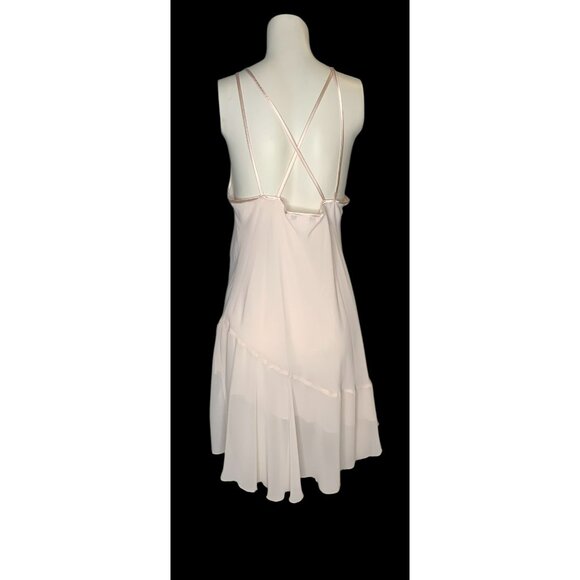 Vtg Linea Donatella Pink Satin Embroidered Lace Robe & Chemise Slip Dress Set S - Picture 12 of 12